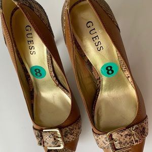 Guess shoes size 8 sexy long heels leopard